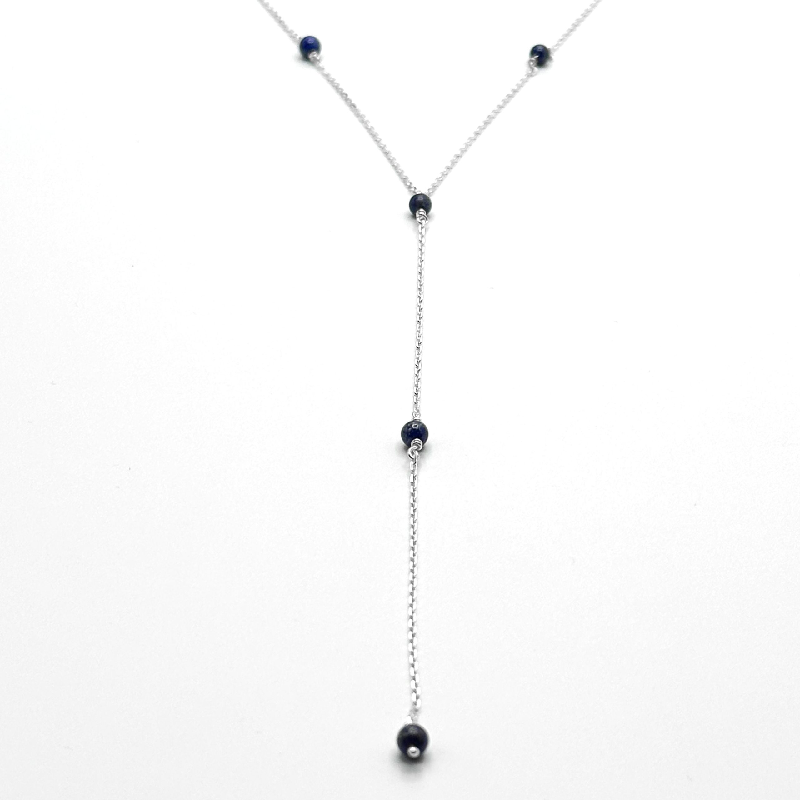 Collier Oeil de Tigre en Argent 925 - Long 55cm