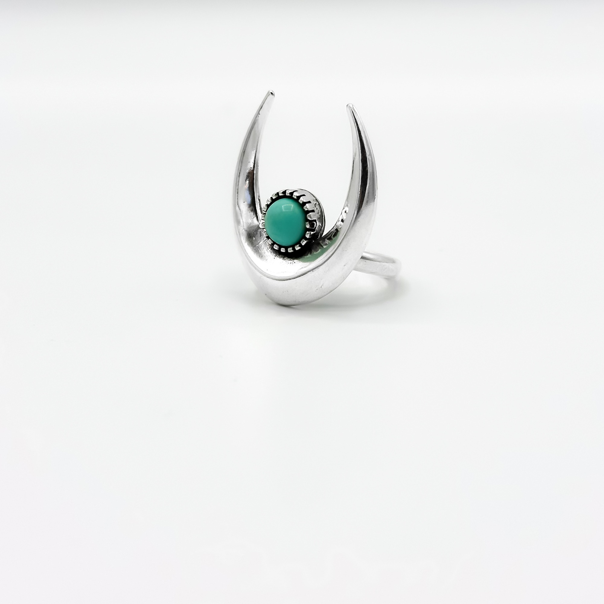 Bague Trident Turquoise Reconstituée en Argent 925