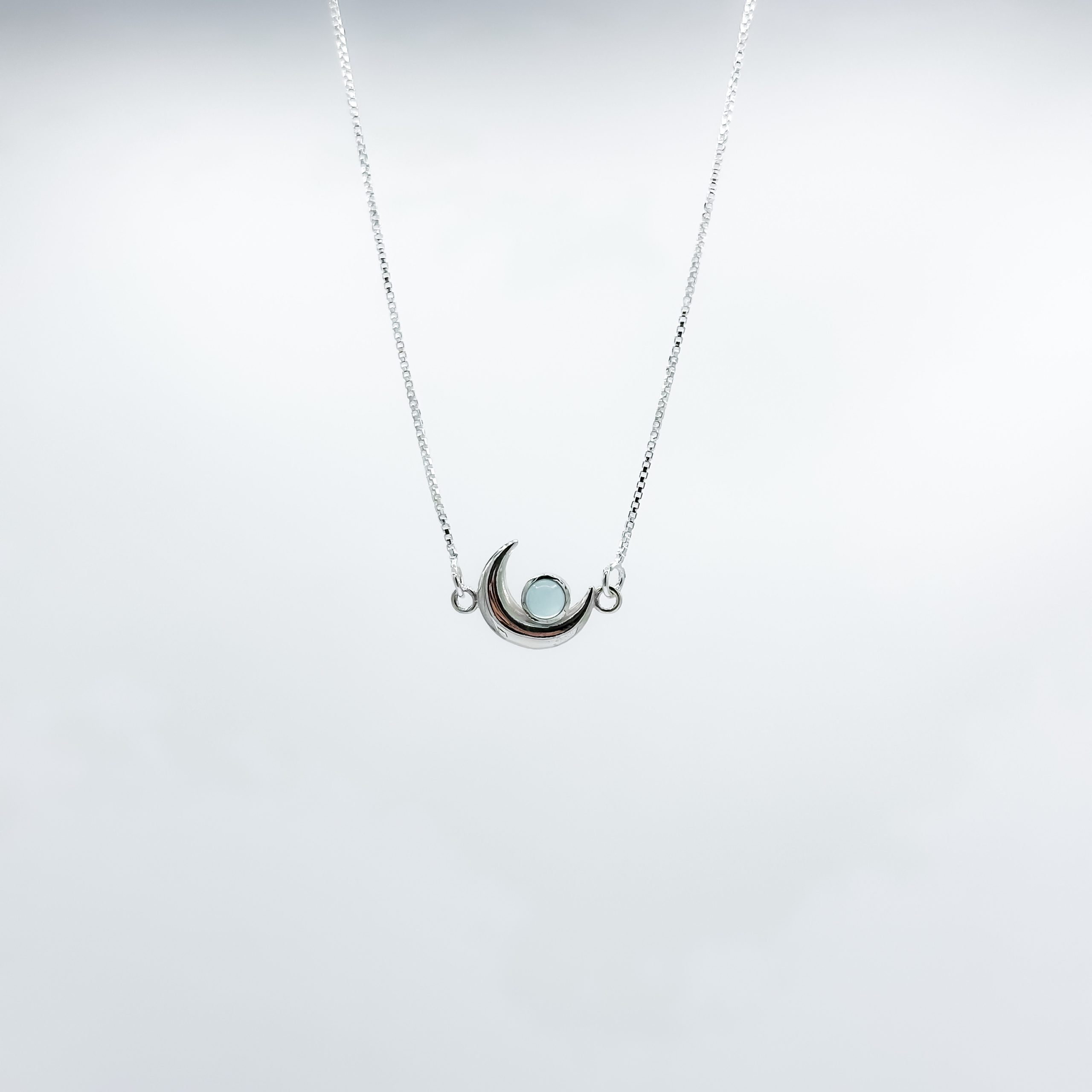 Collier Lune de Calcédoine en argent 925