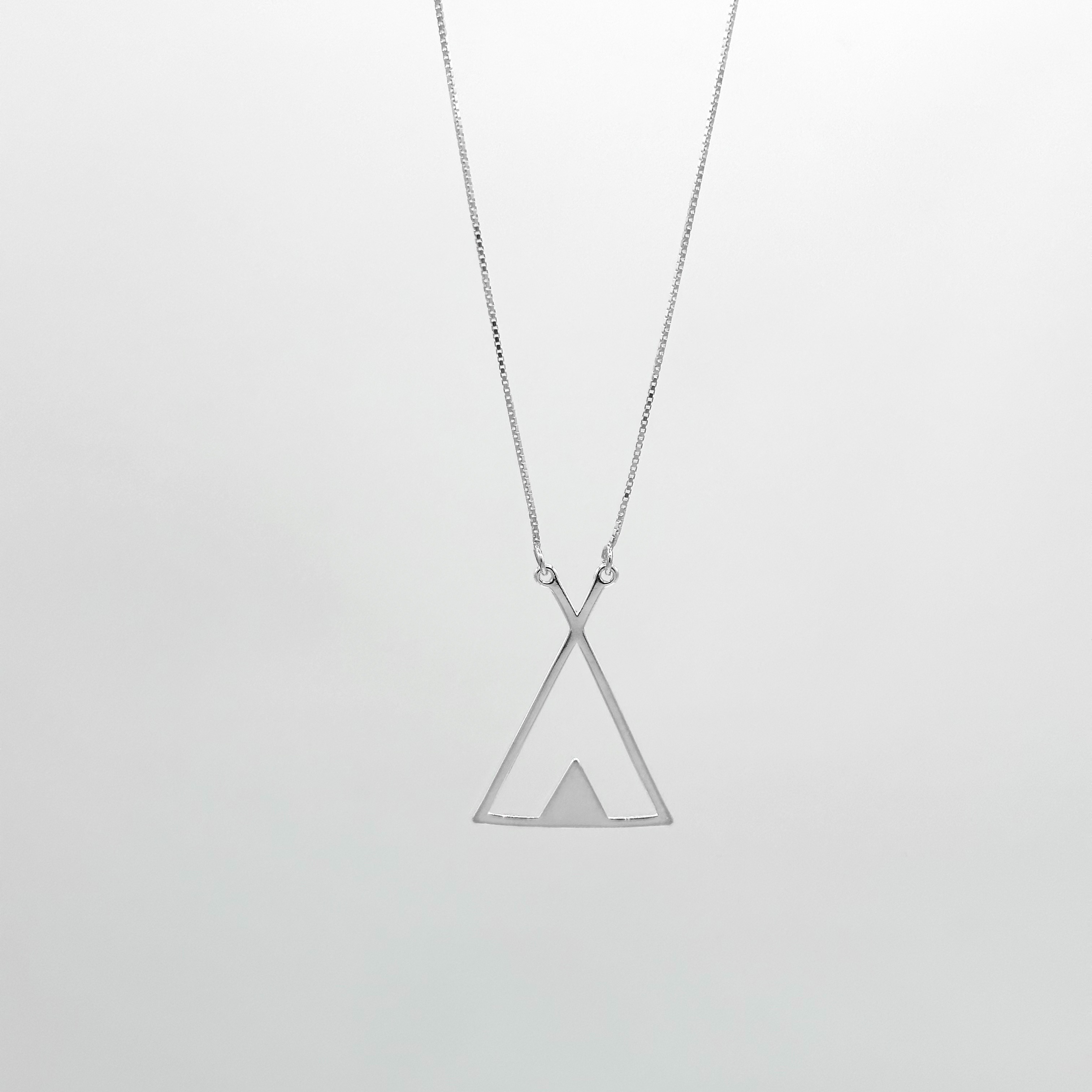 Collier Triangle Éclatant en argent 925