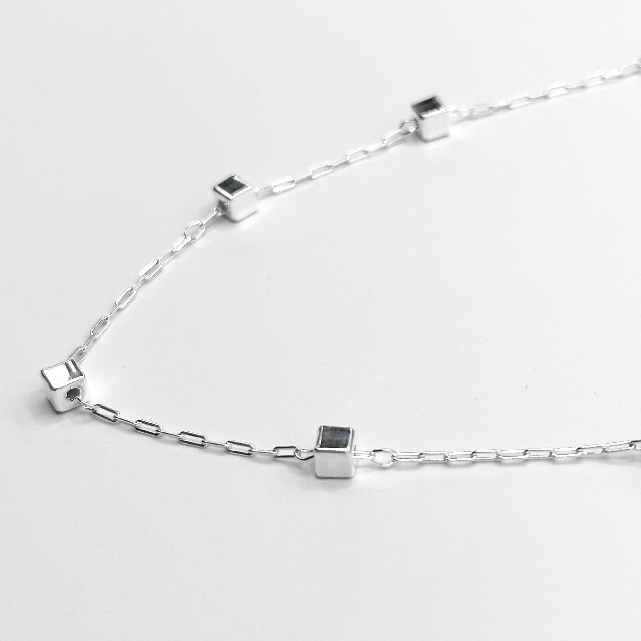 Collier Élégance Carrée en Argent 925 - 35cm