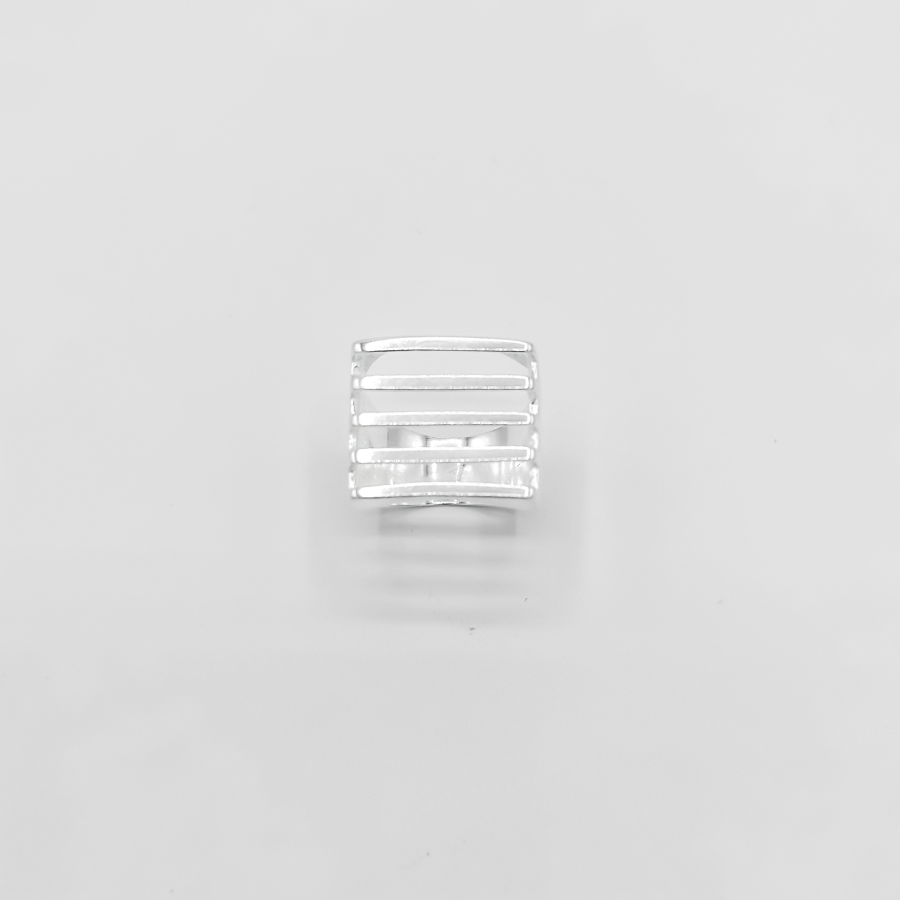 Bague Carré Structurel en argent 925